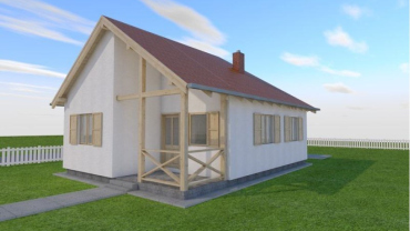proiect casa din lemn cu 2 camere